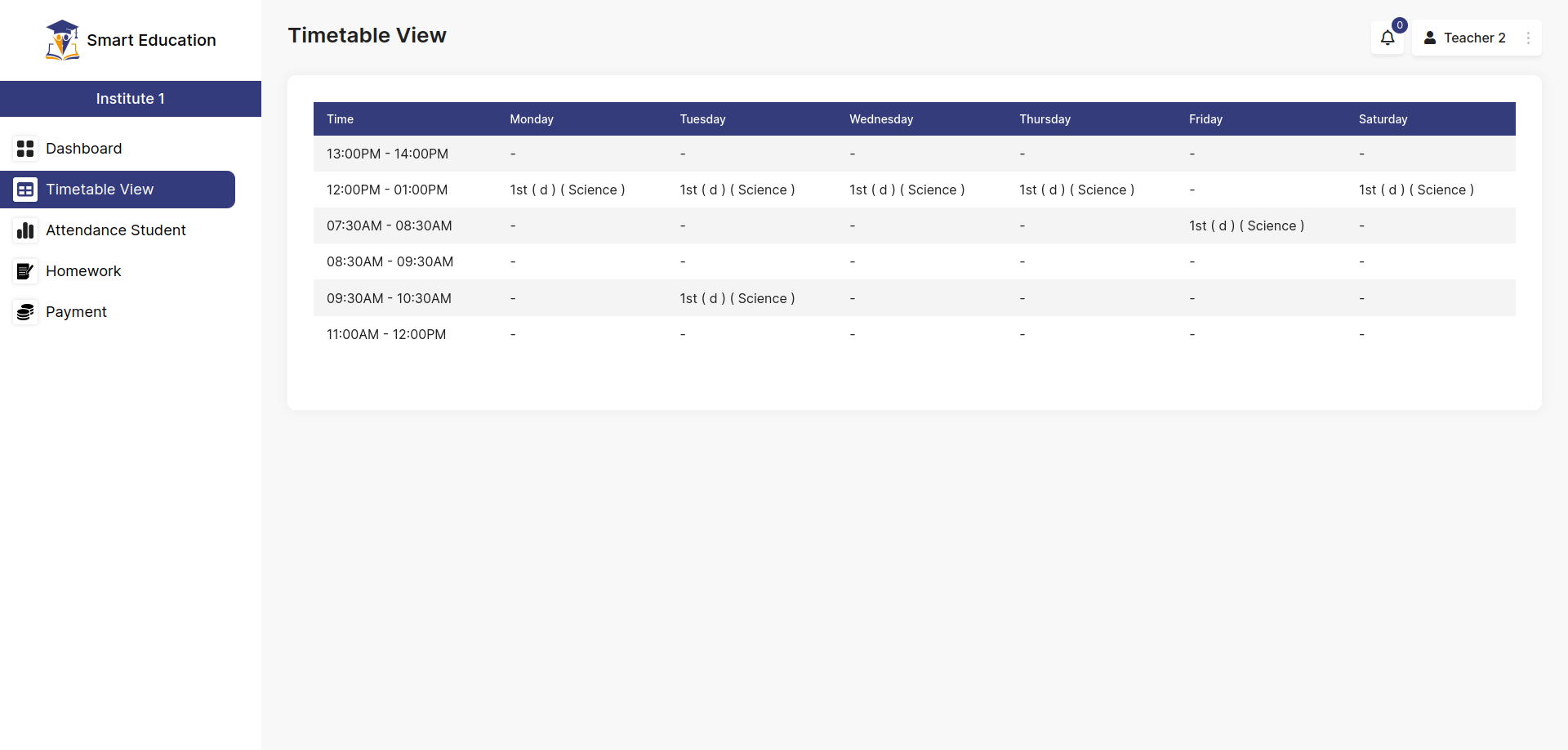 Timetable